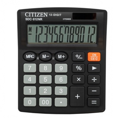 Калькулятор Citizen SDC-812NR черный