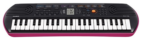 Синтезатор Casio SA-78 (44мини-клав,100тон,50ритм,10пьес,5удар.пэд,2х0.8Вт,розовый.!Без БП AD-E95)